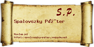 Spalovszky Péter névjegykártya